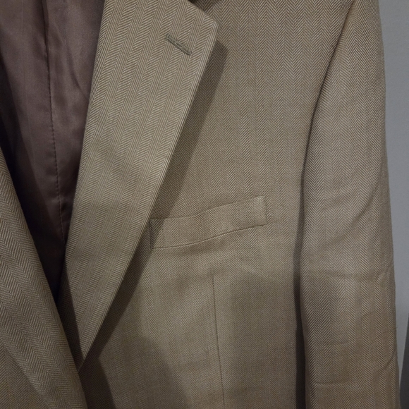 Ralph Lauren Men's Silk Tan Preppy Blazer Jacket Size 48R Old Money Quiet Luxury - Picture 3 of 10